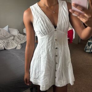 White Button-Down Mini Dress